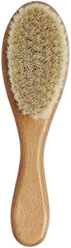 Duruan Cepillo para el pelo de bebé con mango de madera, para recién nacidos y niños pequeños, cerdas de cabra suaves naturales, ideal como regalo