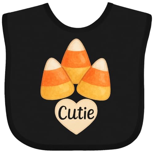 inktastic Cute Candy Corn Heart Halloween Cutie Baby Bib