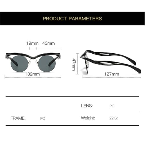 willochra Small Frame Round Punk Sunglasses Women Men Luxury Vintage Rimless Sun Glasses For Ladies Shades UV4004