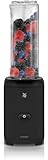 WMF Kult X Mix & Go Smoothie Maker, deep black, 0.6 L Tritan To-Go Flasche, Standmixer mit 4 Edelstahlklingen, automatische Sicherheitsabschaltung, Shake Mixer, 300 W, rutschfeste Füße, 0416270071