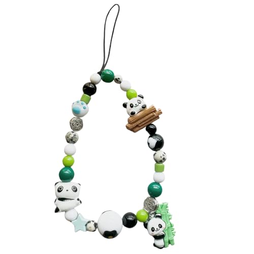 VICKYPOP Dragonne de téléphone portable panda mignon – Breloques pandas faites à la main pour femmes et filles, Résine, Pas de gemme
