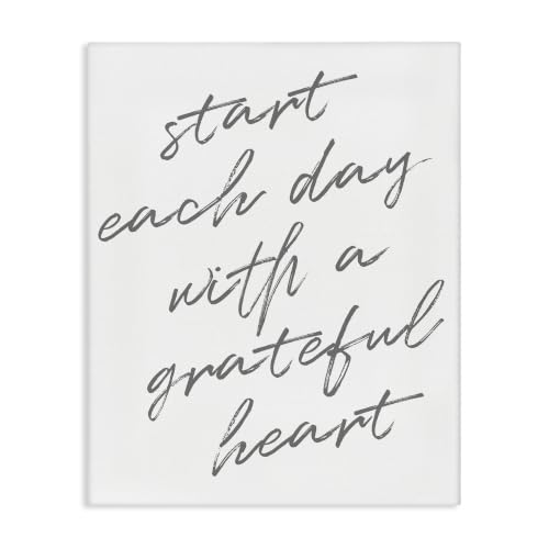 Stupell Industries Start Each Day Grateful Inspirational Phrase Distressed Typography