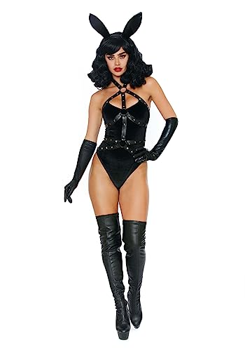 Dreamgirl Bad Girl Costume de lapin pour femme Noir Taille S