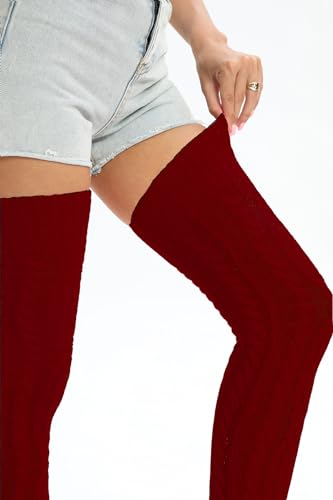 Image of Sexybody Women's Thigh High Socks Over the Knee Knit Socks, Winter Leg Warmers Stockings Knee High Tube Arctic Fleece