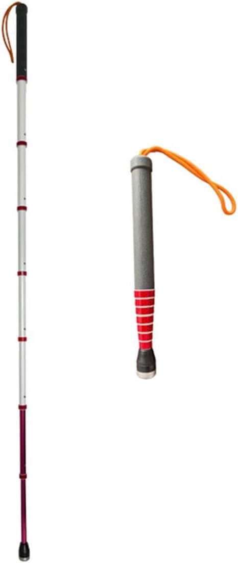 Bastón para personas ciegas, bastón telescópico con película reflectante, guía para personas con problemas de visión, color, 129,5 cm