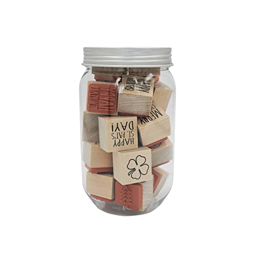 Recollections All Holiday Jar of Wood Stamps