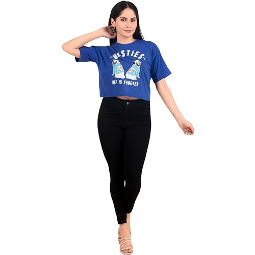 Image of London Hills Women's Cotton Regular Fit Tops || Crop Tops || Tshirt || Tshirt Top || Crop Tshirt
