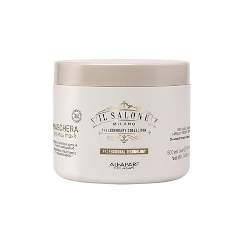 Il Salone Milano Professional Glorious Mask - Hydrating Hair Mask for Dry Hair - Increases Nourishment and Combability with Chestnut Extract & Rice Extract - Salon-Quality Hair Care (17.1 oz / 500 ml) Cover