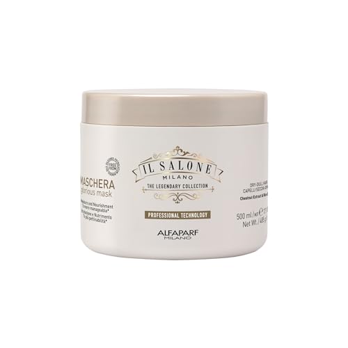 Il Salone Milano Professional Glorious Mask - Hydrating Hair Mask for Dry Hair - Increases Nourishment & Combability with Chestnut Extract & Rice Extract - Salon-Quality Hair Care