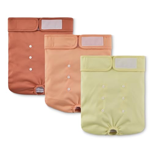 Image of Amazon Basics Reusable Washable Dog Diapers, Highly Absorbent, Female, Extra Large, 3-Pack, for Senior Pets, Incontinence, Fertility Cycles