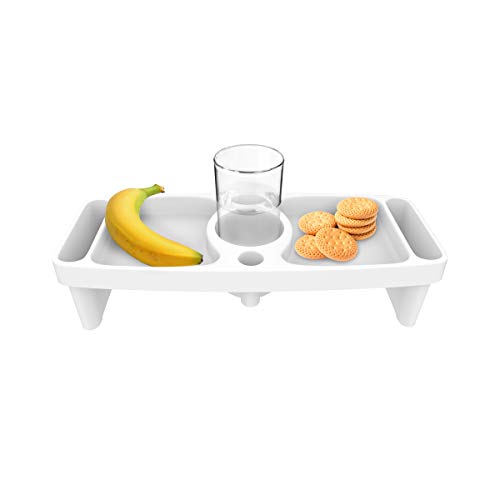 Bluestone Lap Tray with Cupholder, Side Compartments for Eating, Drinking, Snacking on Bed