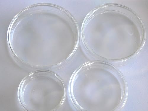Glass Petri Dish, Tissue Culture Plate, Autoclavable Borosilicate Glass, Biology Microbiology Lab Dishes (Mixed 60/75/90/100 mm)