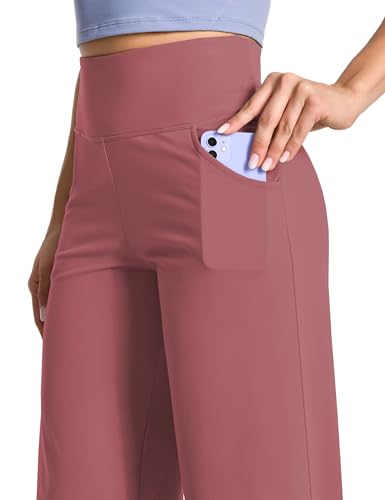 Image of BUBBLELIME Women High Waist Wide Legs Yoga Pants Loose Sweatpants Pockets | 29 inch /31 inch /33 inch /35 inch /37 inchInseam,2 Styles / Dress /Basic,Lounge,Comfy,Stretch Casual Work