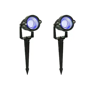 D'Mak LED Outdoor Garden Lights Spot and Spike 3W IP65, Blue, with 1 Year Warranty, Aluminium Body (3Watt) - Set of 2