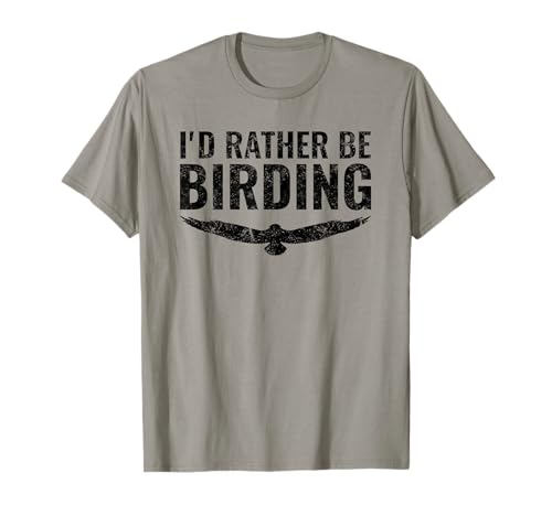 I'd rather be birding distressed vintage birdwatching gift t-shirt