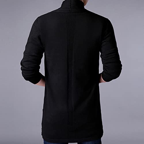 HZCX FASHION Mens Open Front Cardigan Shawl Collar Lightweight Fall Sweater3