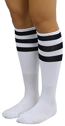 Image of ToBeInStyle Women's Premium Below Knee Athletic Socks w /Contrasting Wide Stripes