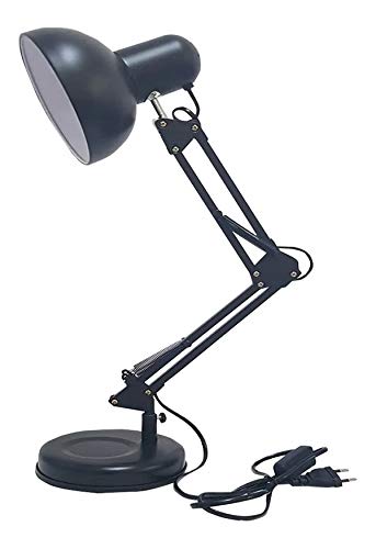 Lámpara de escritorio con abrazadera ajustable de 26 pulgadas de altura, lámpara de mesa de metal con brazo oscilante, cuello de cisne y pantalla giratoria de 360°, base E26 (bombilla no incluida 5