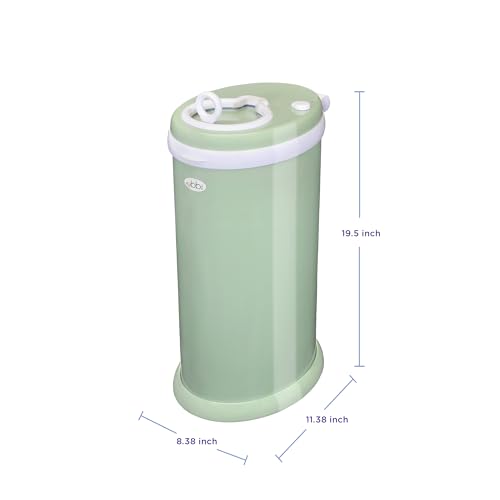 Image of Ubbi Steel Diaper Pail, Odor Locking, No Special Bag Required, Award-Winning, Registry Must-Have, Sage Green