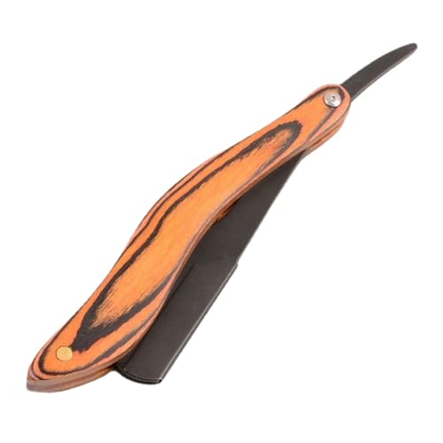 DECORNIJIA 折りたたみ式ステンレス製剃須刀 木製ハンドル付き 男性用多機能シェーバー 顔髭と口髭のトリミングに 携帯便利で自宅や旅行に適