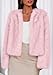 PRETTYGARDEN Womens 2025 Winter Coats Fluffy Cropped Faux Fur Jacket Long Sleeve Open Front Shaggy Outerwear Trendy Clothes (Pink,X-Small)