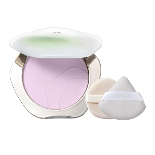 TIMAGE (ティメージ) シースループレストパウダー フェイスパウダー コンパクト ベースメイク うるおい 薄塗り 透明感 毛穴レス 崩れにくい テカリ防止 仕上げ 化粧直し 乾燥肌 脂性肌 長時間キープ 中国コスメ チャイボーグ パフ2枚付き (02