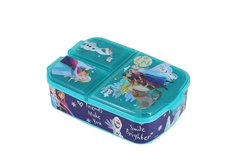 Image of SKI Homewae Trio 3 Compartment Bento Lunch /Snack Box for Your Kids' School, Picnic, Sports - for Return Gifts or Party Favours- Frozen