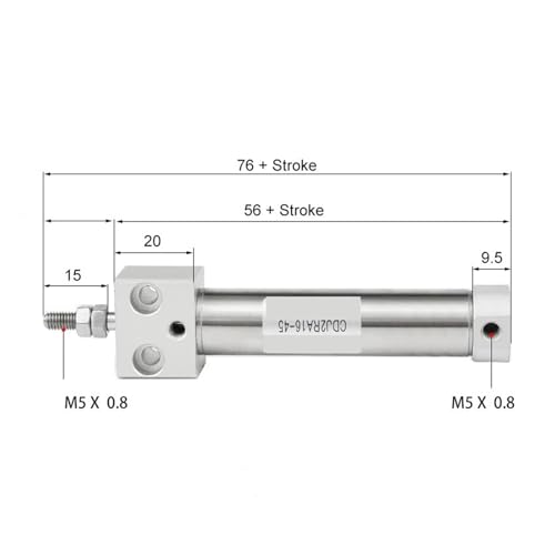 Cilindro neumático CDJ2RA16-75 de doble efecto para evitar fallos de presión 3
