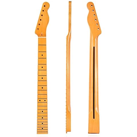Electric Guitar Neck Guitar Neck Replacement, 22 Frets ST Electric Guitar Neck Handle Maple Fingerboard for ST Style Electric Guitar Spare Parts Instrument Cover
