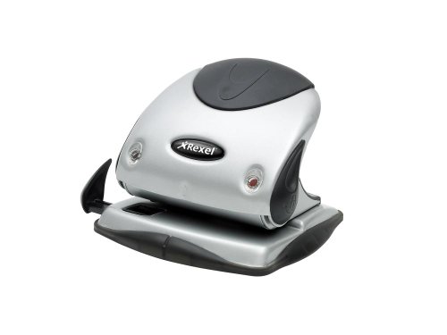Rexel 2100743 Precision P225 2 Hole Punch Black/Silver 25 Sheet Capacity and Paper Alignment Indicator