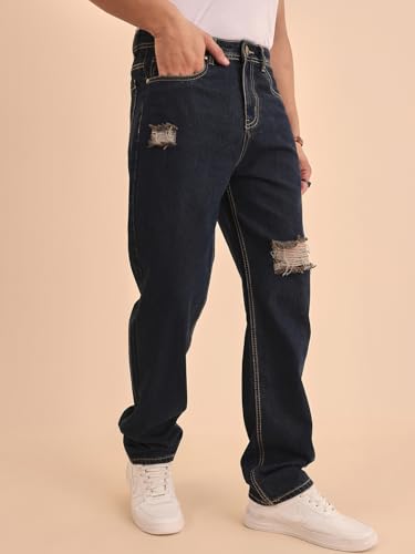 Image of Style Quotient Men Relaxed Fit High Rise Cotton Jeans