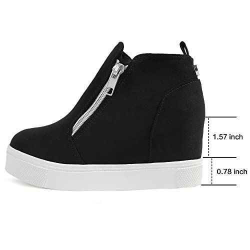 shoeslocker Girls Wedge Sneakers Ankle Platform Sneakers for Girls Nonslip Fashion Shoes with Double Side Zippers3