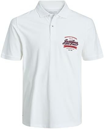 JACK & JONES Herren Jjelogo Polo Ss 2 Col Ss24 Sn Langarmhemd, Cloud Dancer, M