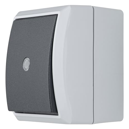 REV AquaForm, Kontrollschalter Feuchtraum IP44, einpolig, Aufputz, grau