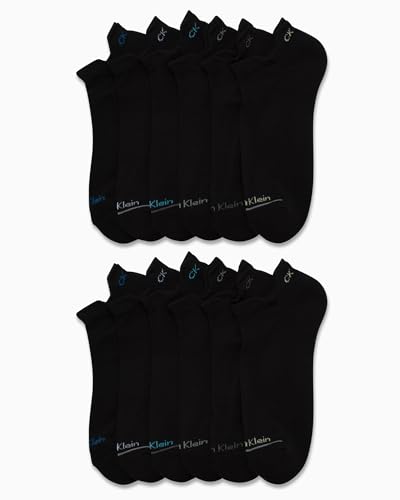Calvin Klein Men's No Show Socks - 12 Pack Lightweight Cushioned Low Cut Socks for Sneakers, Loafers, Boat Shoes (Size: 7-12)2