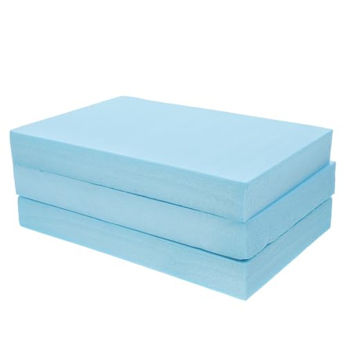 DECHOUS 3 Tableros de Espuma para Manualidades de Alta Densidad, Planchas de Poliestireno Rígido Azul 3.7x20x30 Cm, Material Ligero y No Deformable para Dioramas, Modelismo y Bricolaje