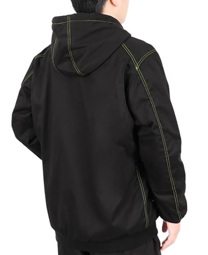 Image of VATRENUS FR Jacket for Men 11oz Fleece Lined Light Winter Coat Warm CAT3 | Flame Resistant Comfortable Workwear|Relaxed Fit Oil Resistant Water Repellent ATPV 38 Cal /cm Zipper Pocket