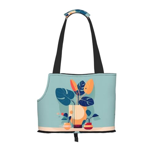 Blue Orange Turtleback Bamboo Pet Tote Bag - Waterproof and Wear-Resistant Portable Shoulder Bag for Small Dogs and Puppies