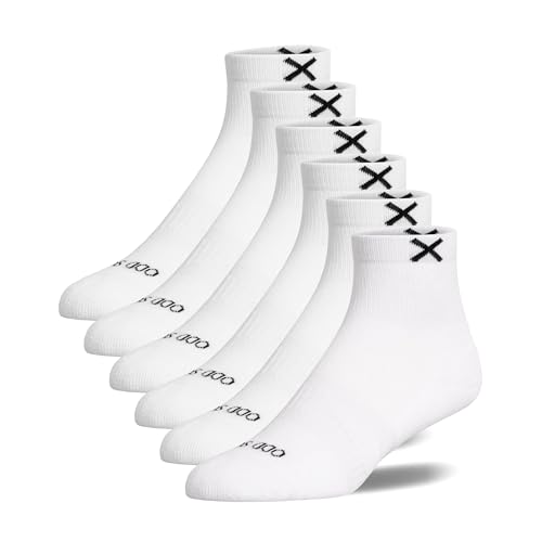 Odd Sox Basix - Mens Quarter Socks White 6-Pack | Premium Comfort Basics for Everyday Wear Cotton Blend