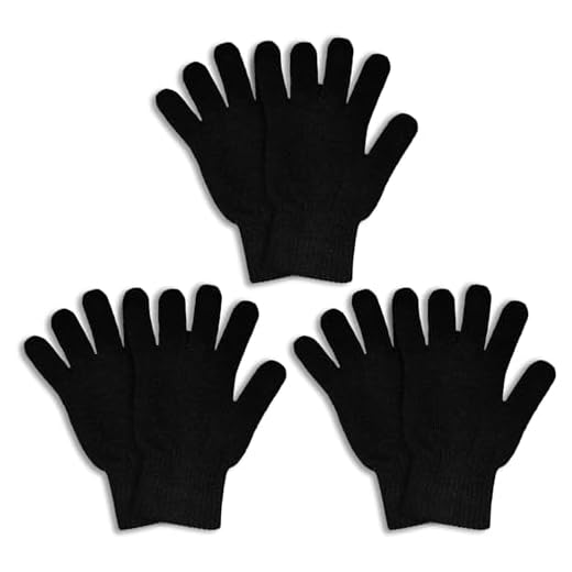 3 Pairs Winter Magic Gloves Adults Warm Knit Gloves Stretchy Unisex Black
