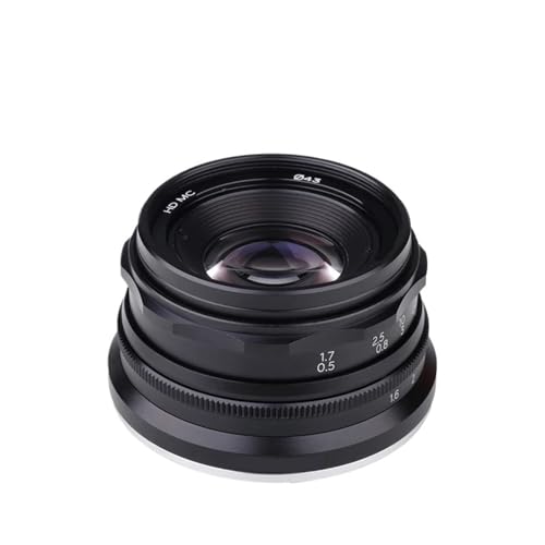 Camera Lens, Objetivo Fijo APS-C de 35 mm f/1.6 V, Compatible con Sony E A6600 6500 Fuji XF Canon EOS-M M50 Panasonic/Olympus Micro 4/3,in Parts(Black,Canon)