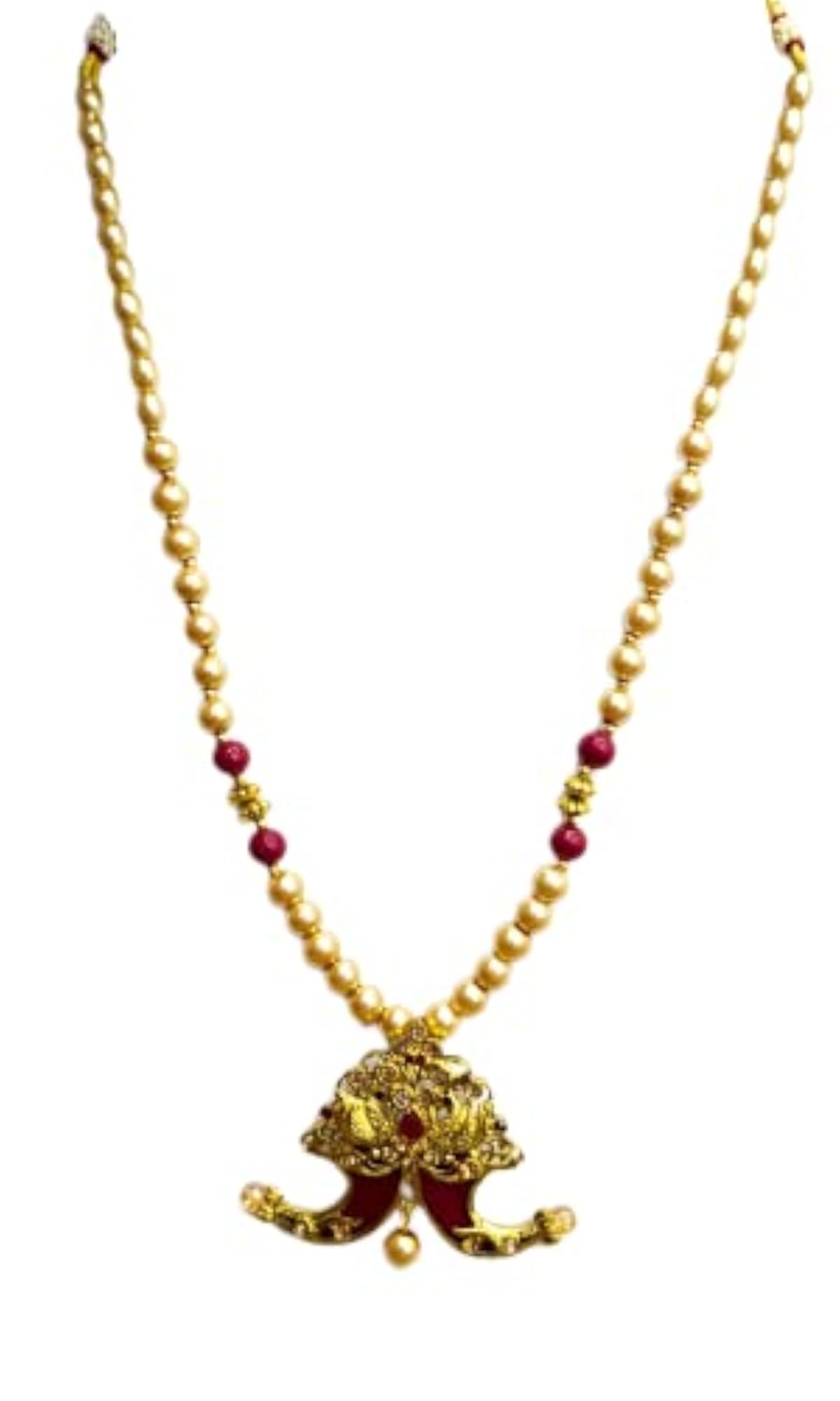 Puligoru Tiger Claw Pendant with Glass Pearl Mala