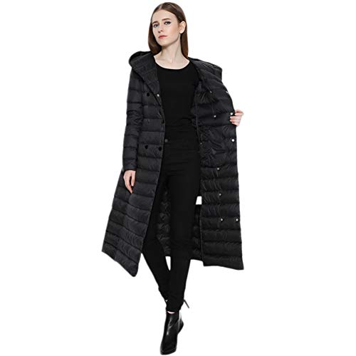 Women's Lightweight Packable Down Jacket Long Winter Hooded Down Outerwear Puffer Coat with Belt,d,XXL