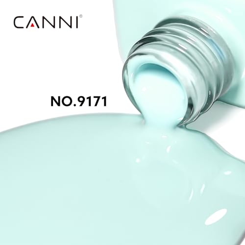 Image of CANNI Mint Green Gel Nail Polish, 1Pcs Light Pastel Green Gel Polish Lime Mint Color Soak Off U V Nail Manicure Salon DIY at Home