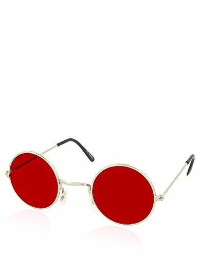 Lunettes de soleil Natural Born Killers argent avec verres rouges pour un look rock et rétro