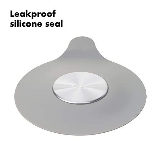 Image of OXO Good Grips Silicone /Stainless Steel Tub Stopper, Grey