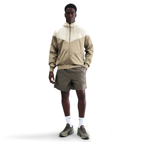 Image of Nike Sportswear Windrunner Men's Hooded Jacket (Parachute Beige /Light Khaki /White) Size 3X-Large