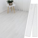 WOWQ フロアタイル 置くだけ 白 厚手2mm フロアタイル 置くだけ 木目 貼るだけ 賃貸 フローリングシート フロアシート フローリングマット 木目 白 フロアマット 賃貸 タイル tile 床材 接着剤不要 防音 914.4*152.4mm【1畳分 厚手2mm 12枚/GM-T004-0】