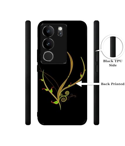 Image of Yellow Pattern Design Premium 2D Printed Metal Back Case Cover for Vivo V29 5G / V29 Pro 5G