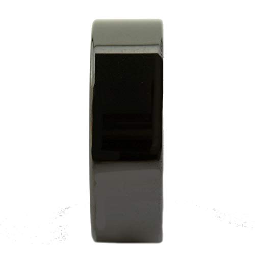 Black or White Ceramic 4mm, 6mm, 8mm or 10mm Wedding Band Flat Pipe Cut High Polished Ring4